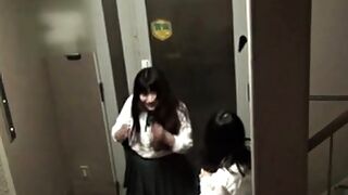 Eccentric japanese teens peeing